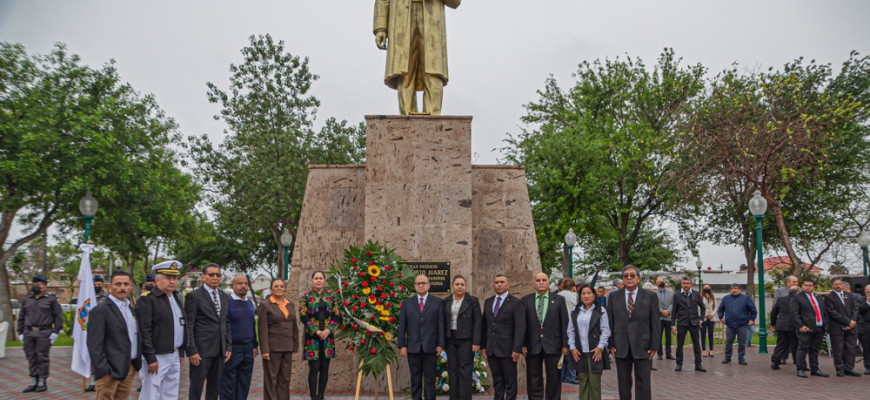 Recuerdan autoridades legado de Benito Juárez, al conmemorar el 217 Aniversario de su Natalicio