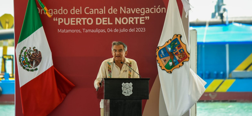 Agradece Alcalde Mario López voluntad política de AMLO y AVA en inicio de Dragado del Canal de Navegación \"Puerto del Norte\"